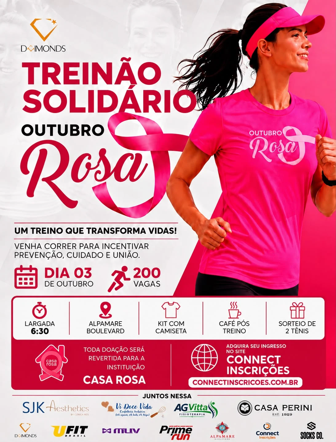 Imagem da prova Treinão Solidário Outubro Rosa